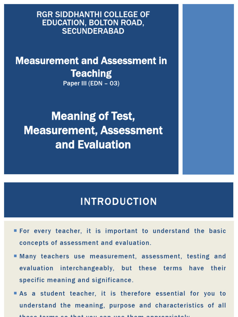 Understanding Tests and Assessments in Education | PDF | Educational ...