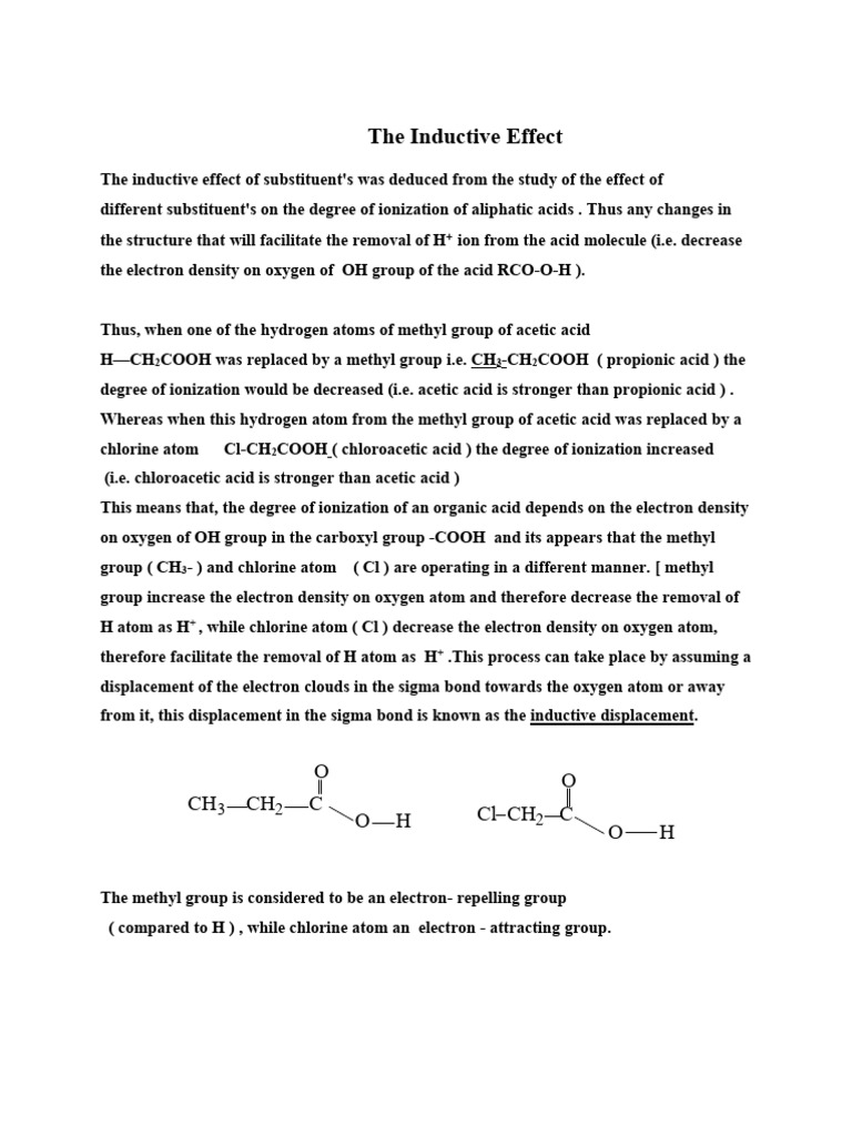 Understanding the Inductive Effect in Acids | PDF | Chloroform | Ether