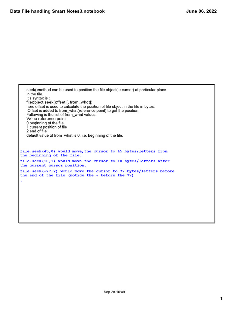 Data File Handling SmartNotes3 | PDF | Text File | Pointer (Computer ...