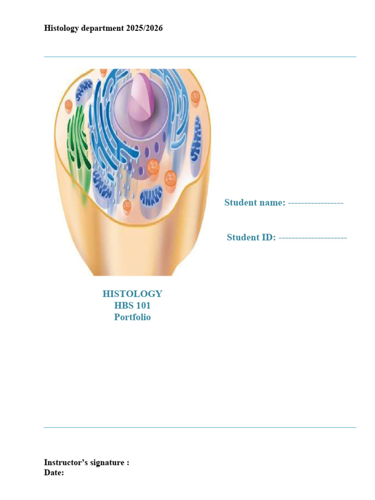 Histology Portfolio for 2025/2026 | PDF | Connective Tissue | Epithelium