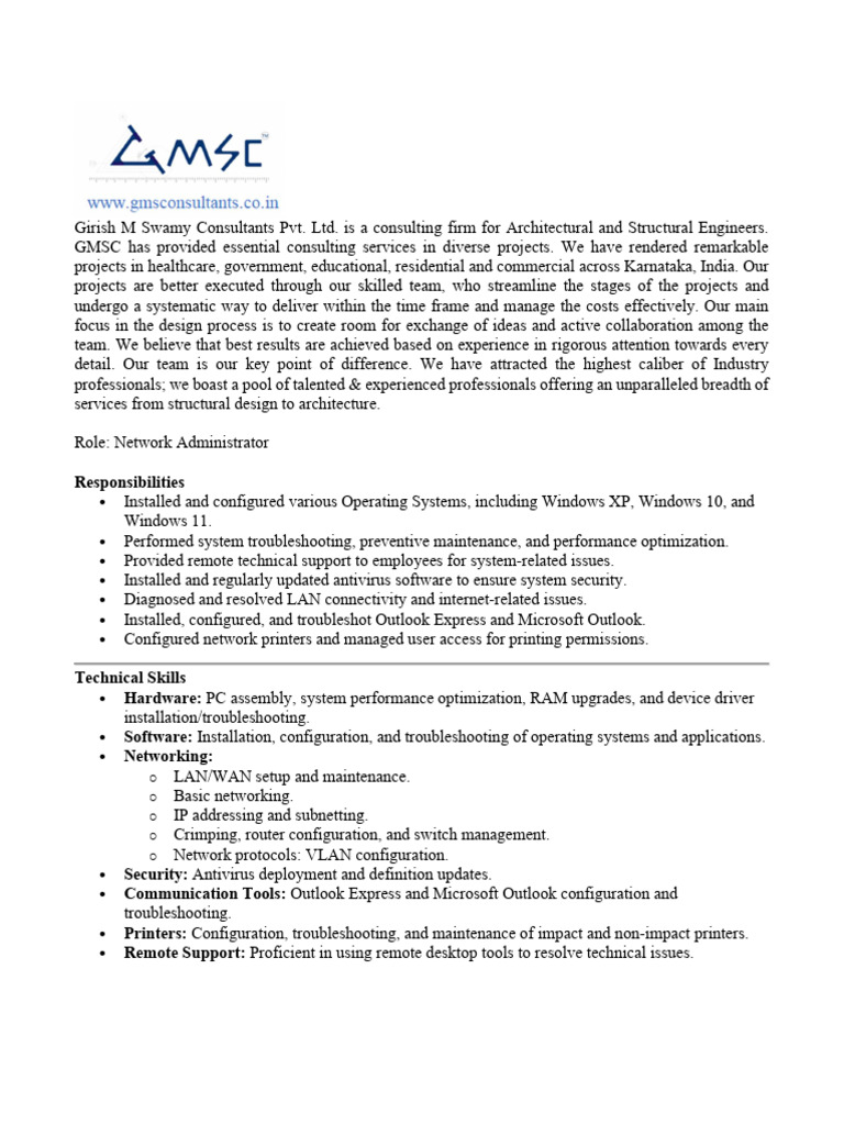 Network Administrator | PDF | Computer Network | Microsoft Windows
