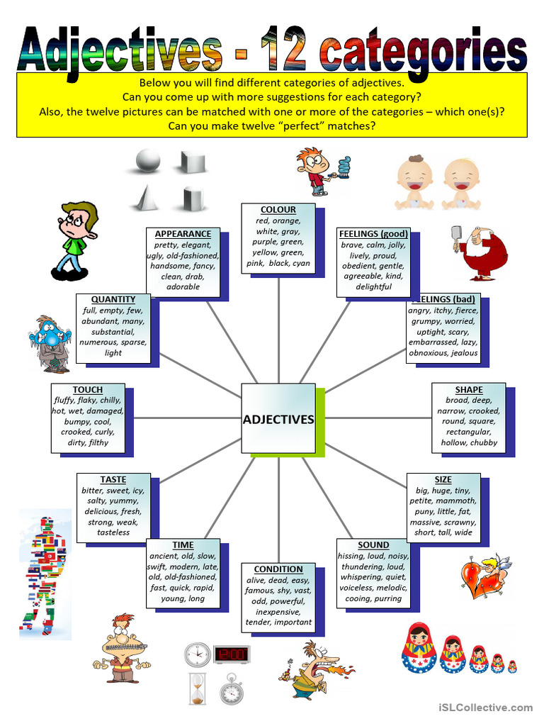 Adjectives - 12 Categories | PDF