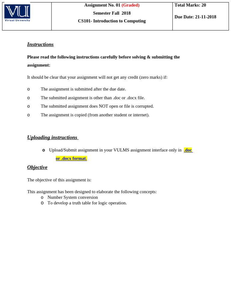 Fall 2018_CS101_1_SOL | PDF | Logic | Computing