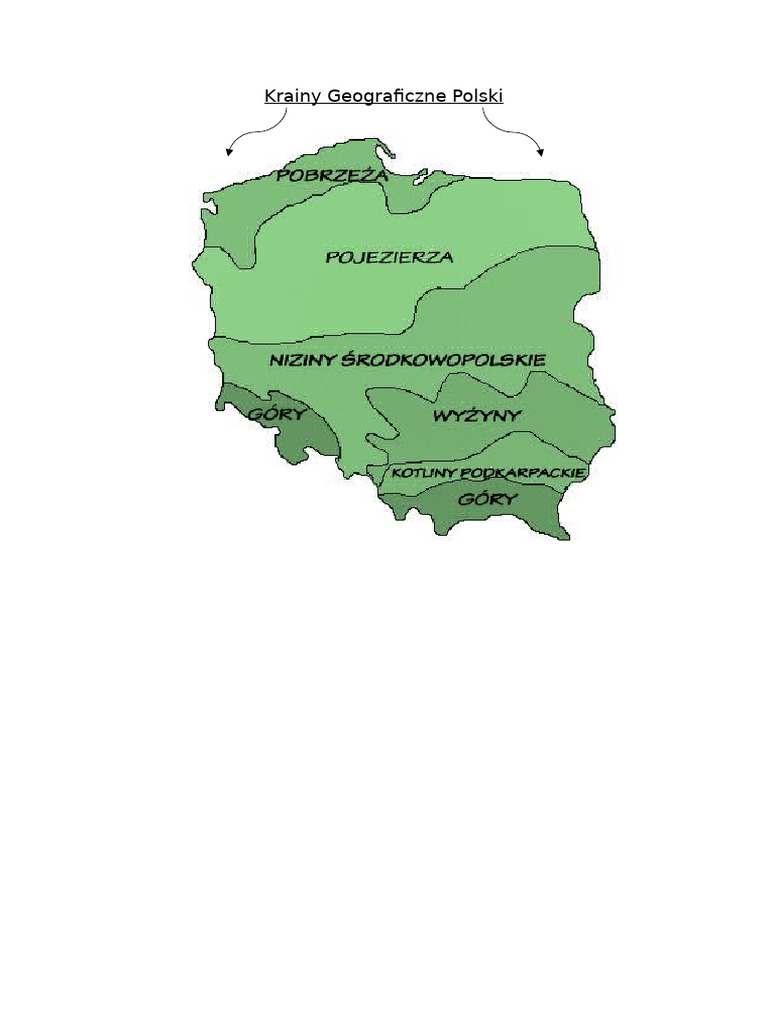 Krainy Geograficzne Polski (II Word Gegra) | PDF