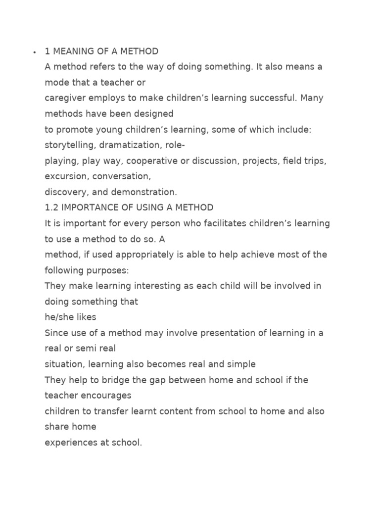 1 Meaning of a Method | PDF | Teaching Mathematics | Learning