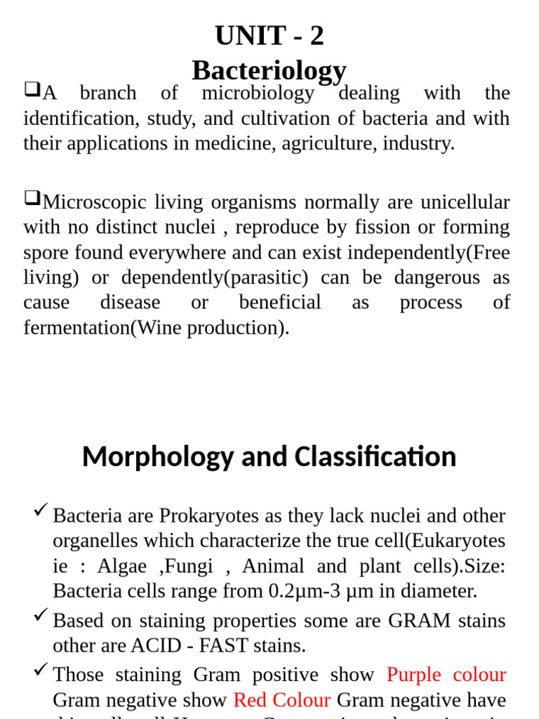 UNIT 2 Systemic Bacteriology | PDF | Bacteria | Cell (Biology)