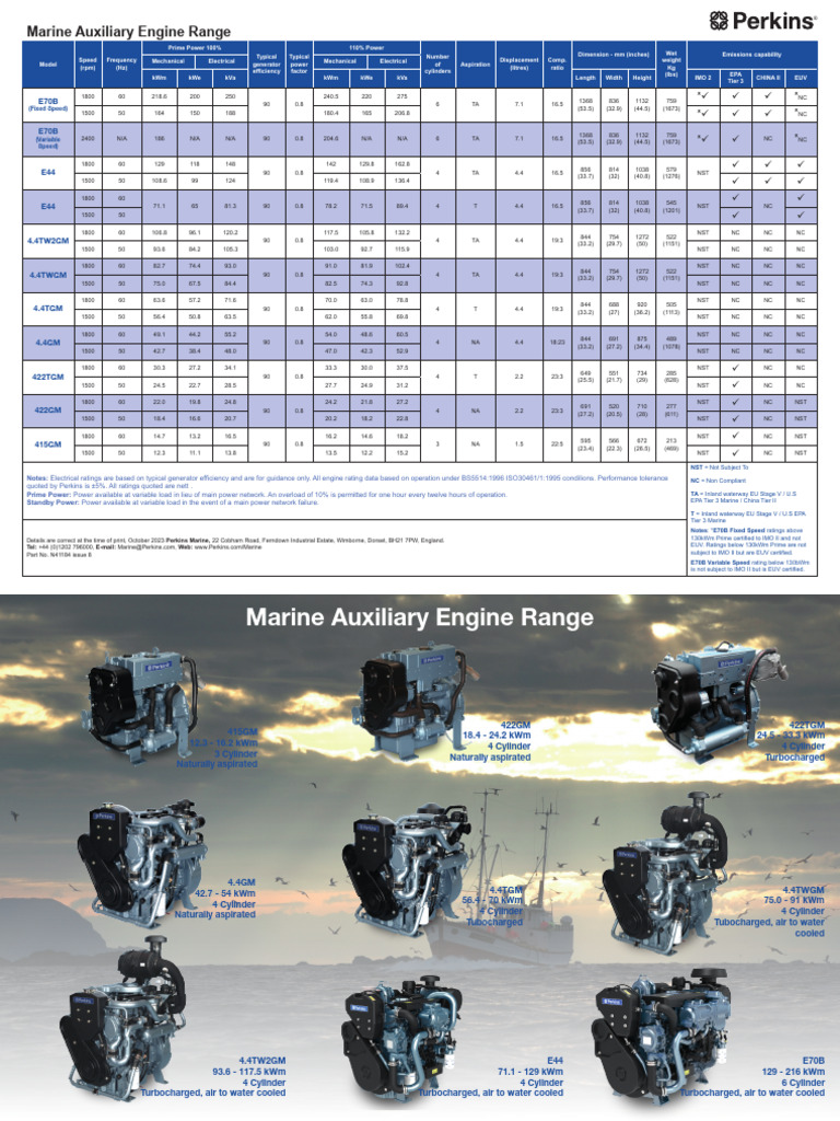 Marine Auxiliary Engine Specifications | PDF | Vehicle Parts | Vehicle ...