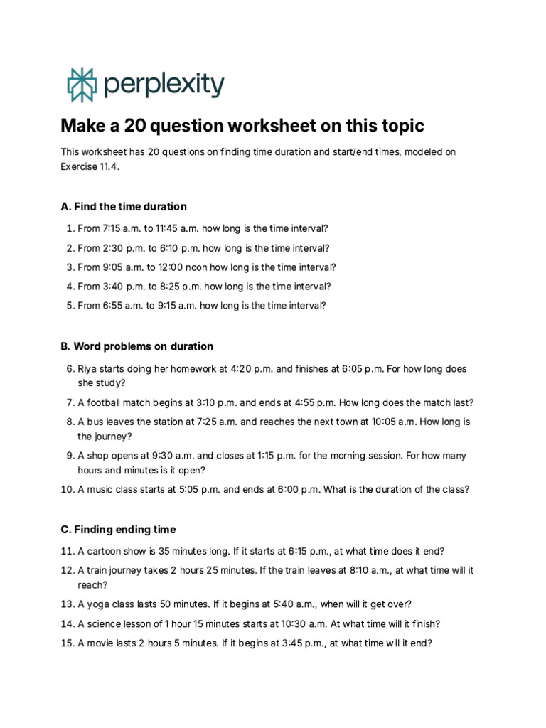 Make a 20 Question Worksheet on This Topic | PDF