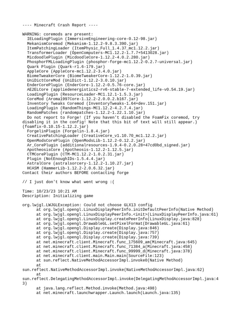 crash-2023-10-23_10.21.29-client | PDF | Java (Programming Language ...
