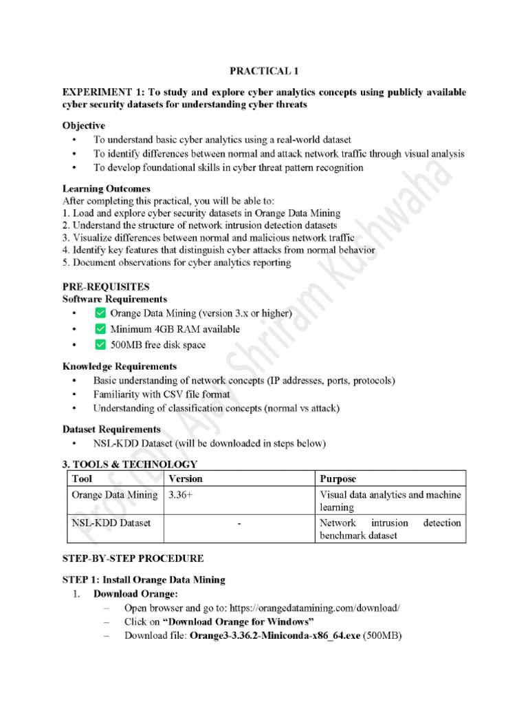 Lab-1 To Study and Explore Cyber Analytics Concepts Using Publicly ...