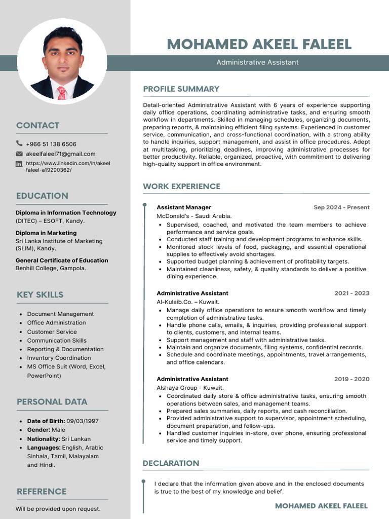 Experienced Administrative Assistant Profile | PDF | Business