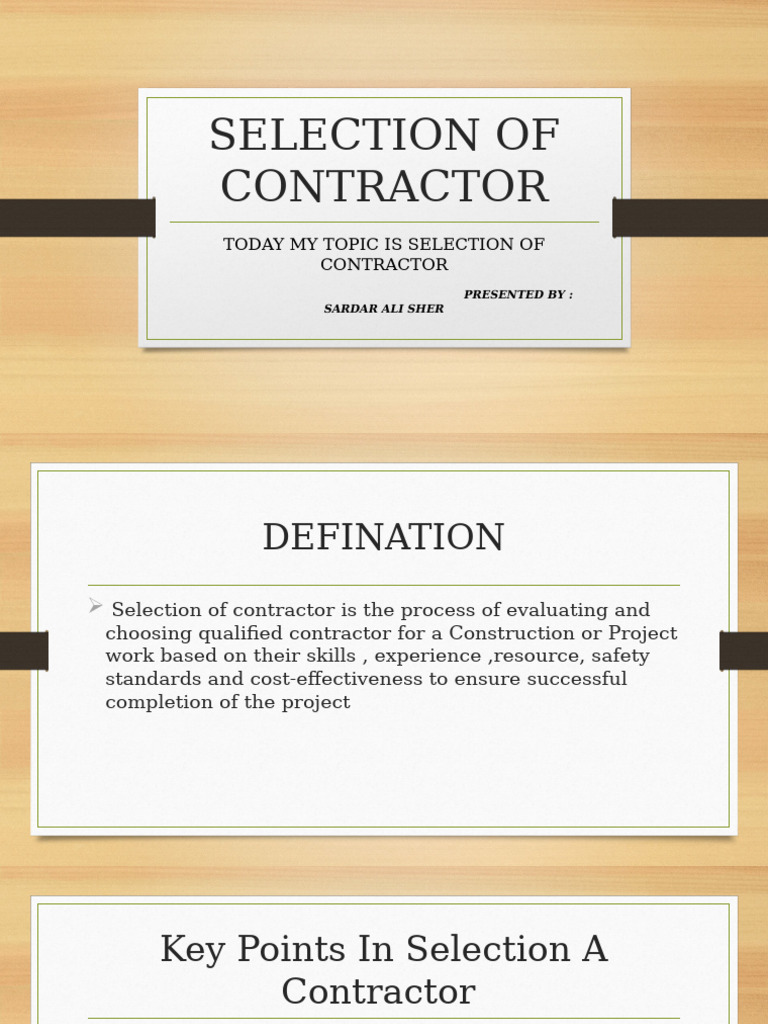 Contractor Selection Process Explained | PDF | Safety