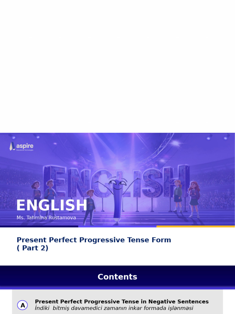 Present Perfect Progressive Tense Guide | PDF | Verb | Grammatical Tense