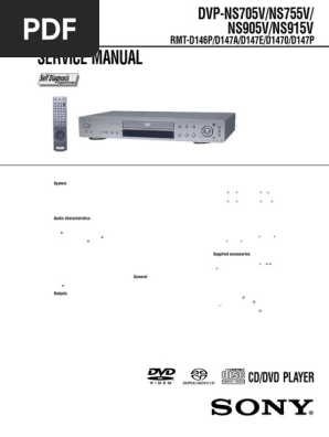 Sony DVP-NS Series CD/DVD Player Manual | PDF | Compact Disc | Dvd
