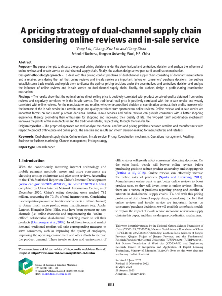 Dual-Channel Supply Chain Pricing Strategy | PDF | Pricing | Retail
