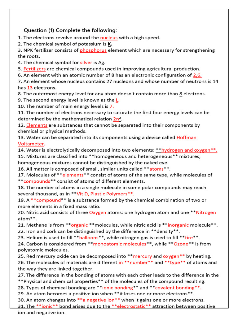 Chemistry and Physics Concepts Explained | PDF | Chemical Bond | Ion