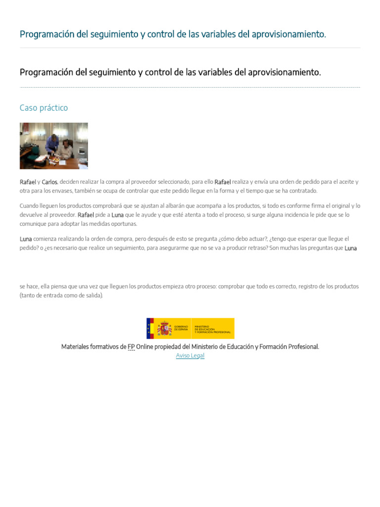 Seguimiento y Control del Aprovisionamiento | PDF | Factura | Calidad ...