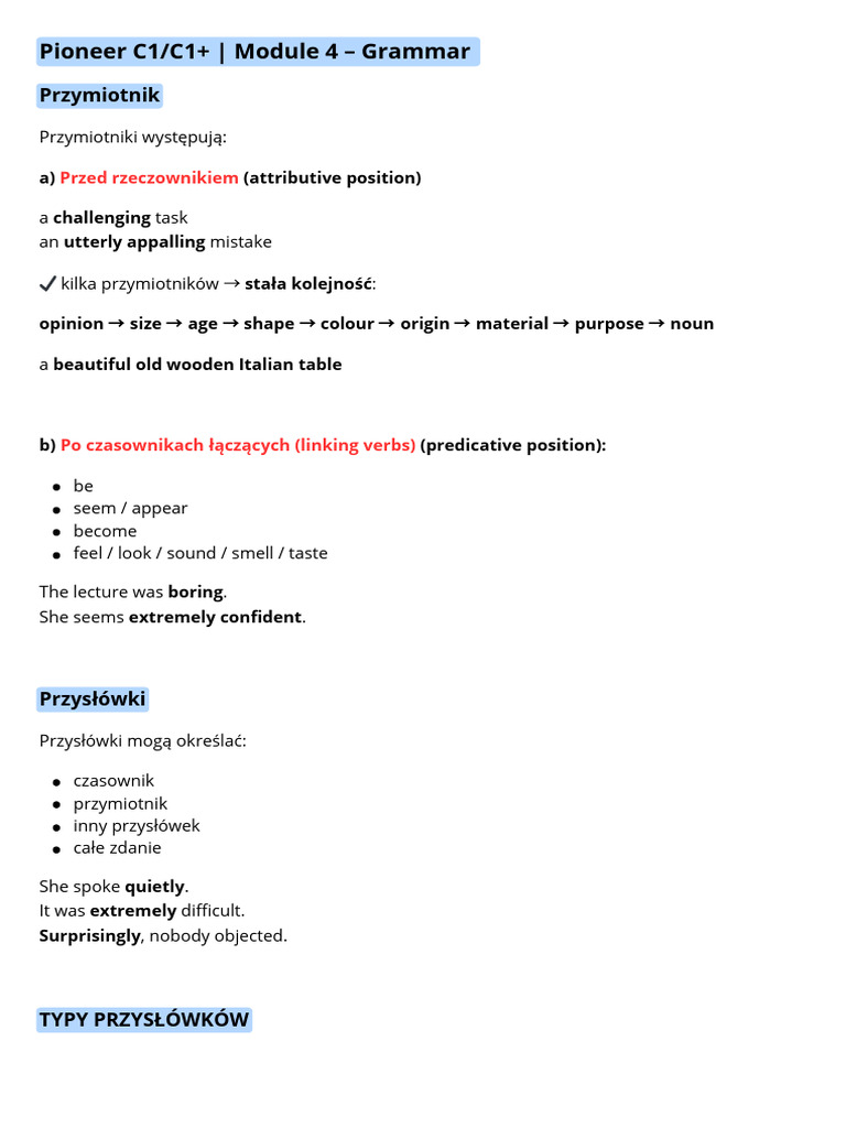 Grammar Guide: Adjectives and Adverbs | PDF | Linguistic Morphology ...
