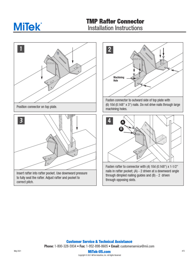 TMP Rafter Connector Installation Guide | PDF