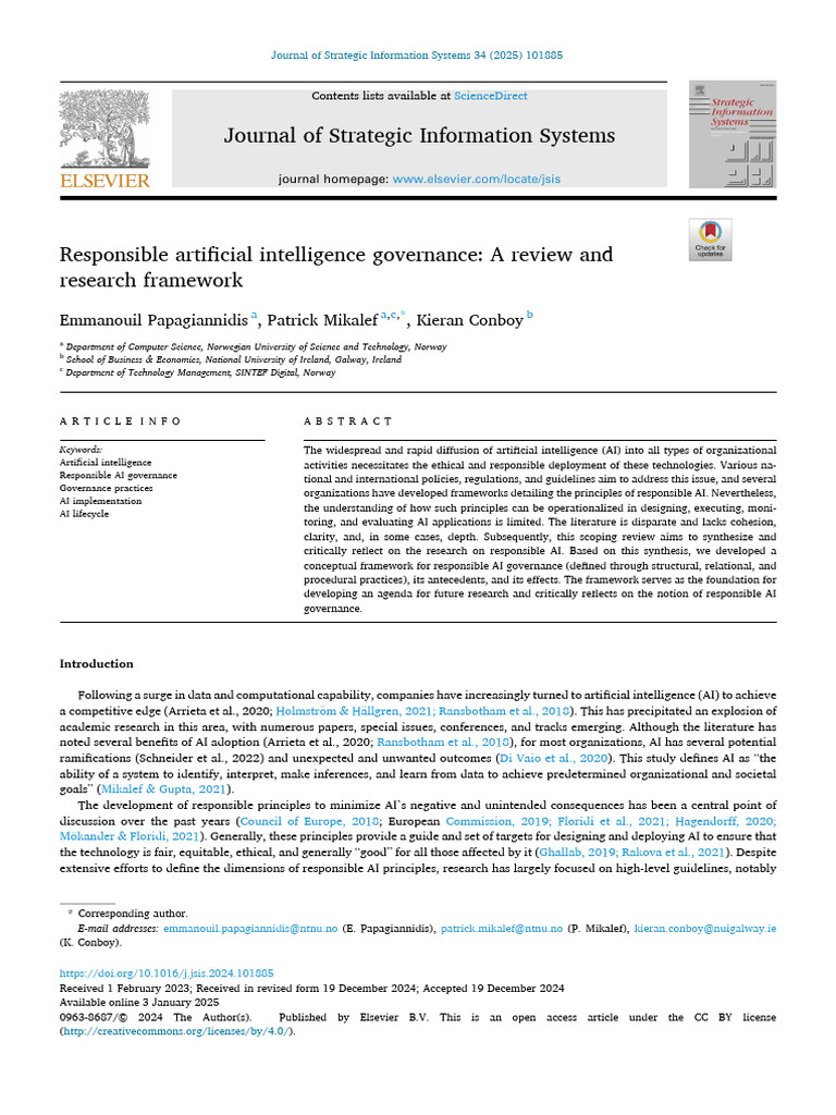 Maximize AI Responsible artificial intelligence governance: A review ...