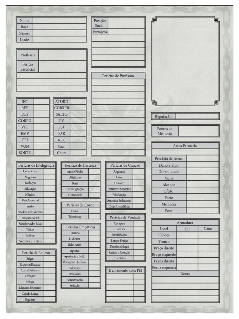 Ficha the Witcher RPG | PDF