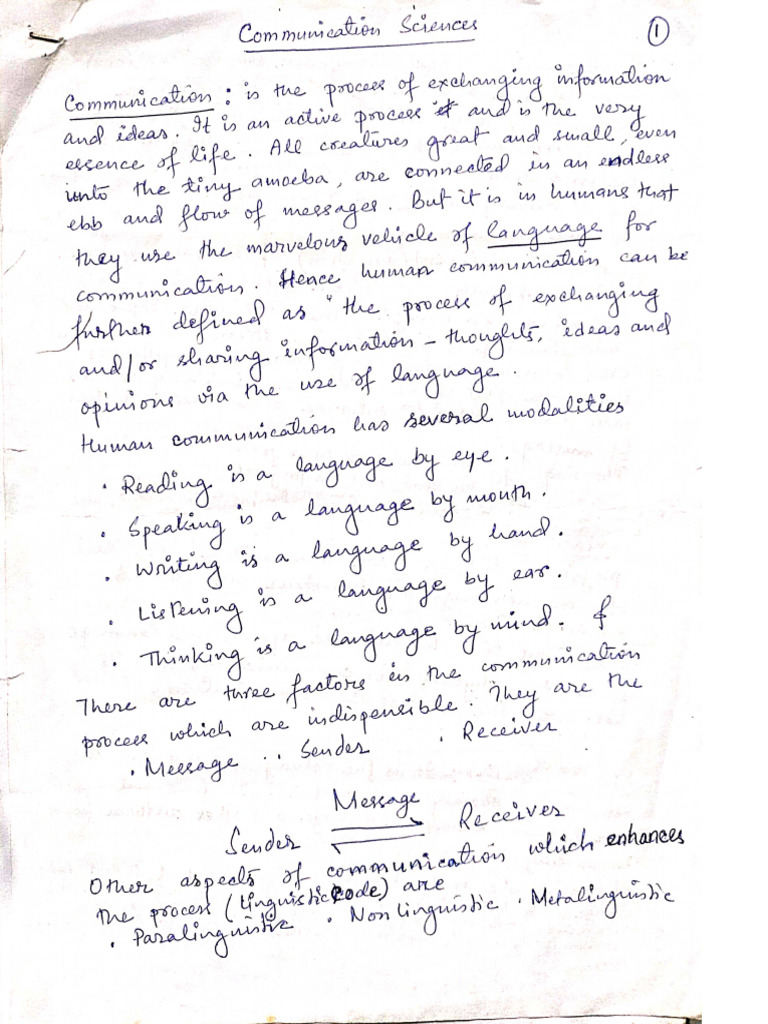 Communication Notes | PDF