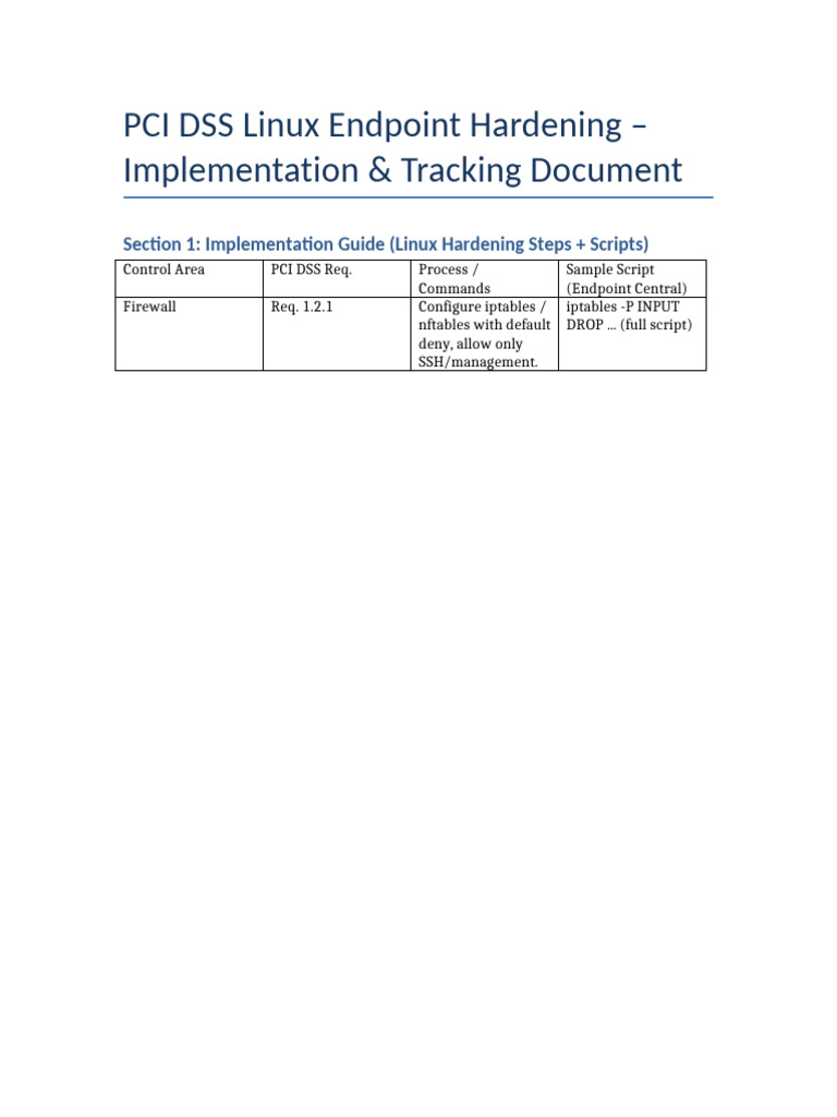 PCI DSS Linux Hardening (1) | PDF