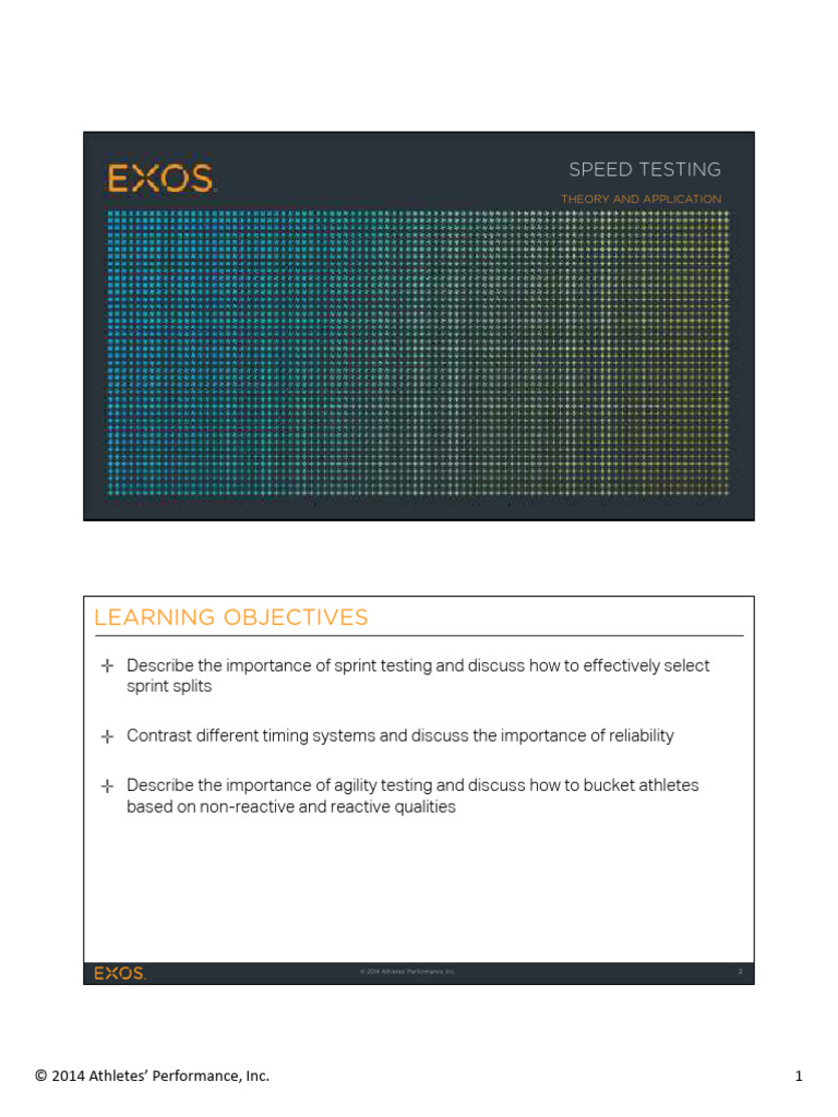 Sprint and Agility Testing Guide | PDF | Acceleration | Cognition