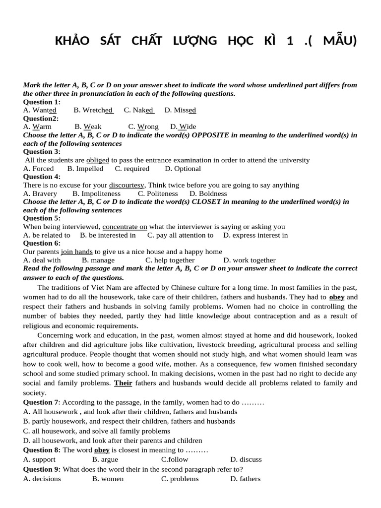 Quality Assessment for Semester 1 Exam | PDF