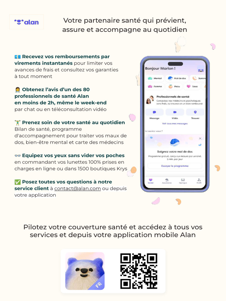 Remboursements et services santé Alan | PDF