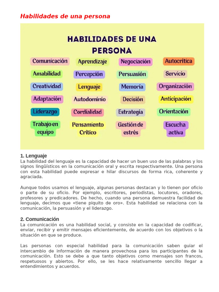 Habilidades Clave para el Éxito Personal | PDF | Pensamiento | Aprendizaje