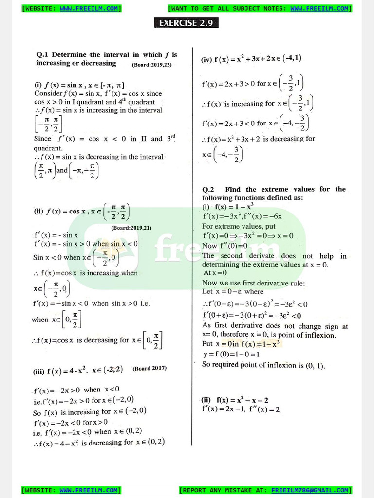 12th Maths Chap2 Ex 2.9 | PDF