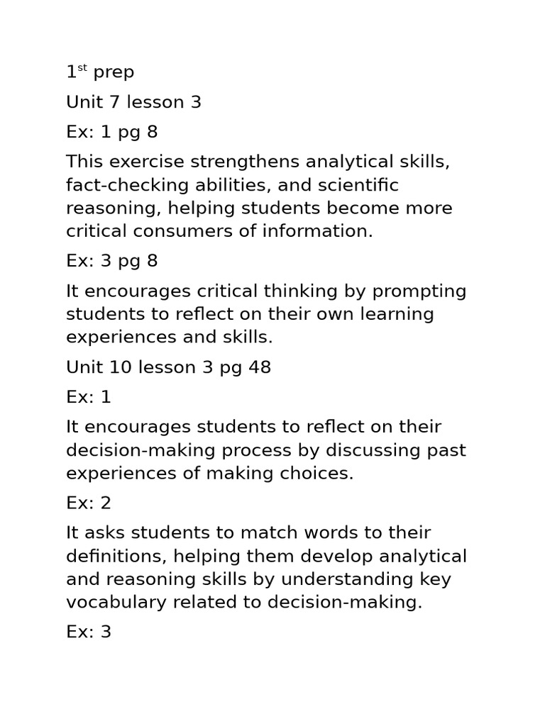 Critical Thinking Exercises for Students | PDF