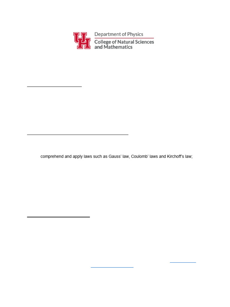 1302 Sample Syllabus | PDF | Physics | Textbook