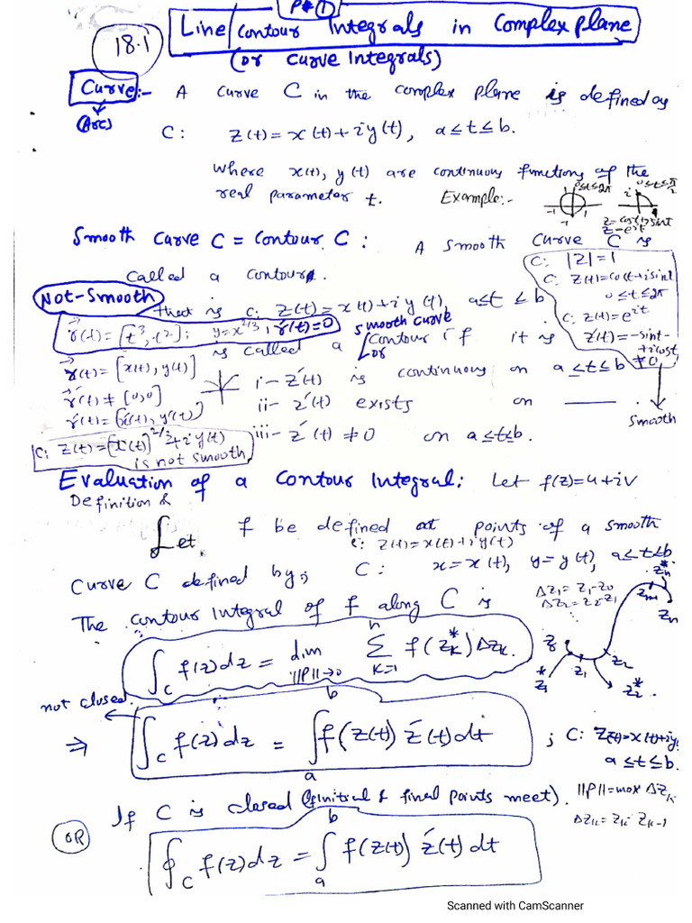 18.1 Contour Integrals | PDF