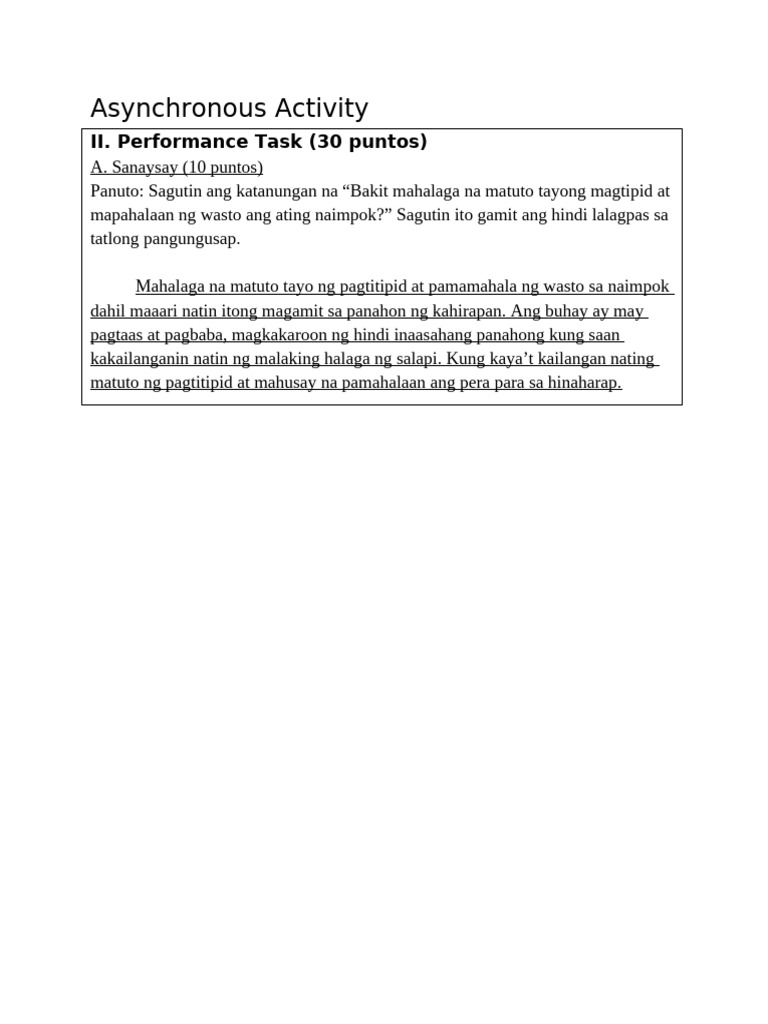 Asynchronous Activity | PDF
