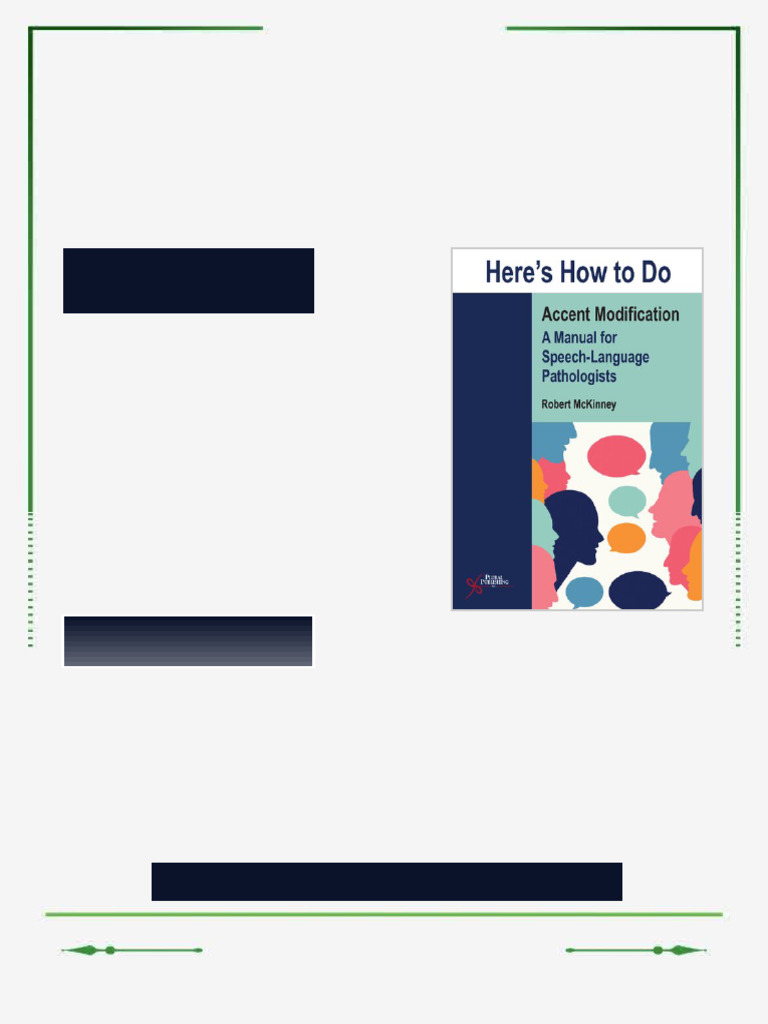 Here s How to Do Accent Modification A Manual for Speech Language ...