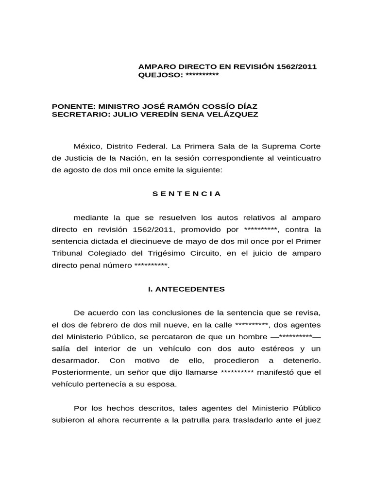 Amparo | PDF | Sentencia (ley) | Caso de ley