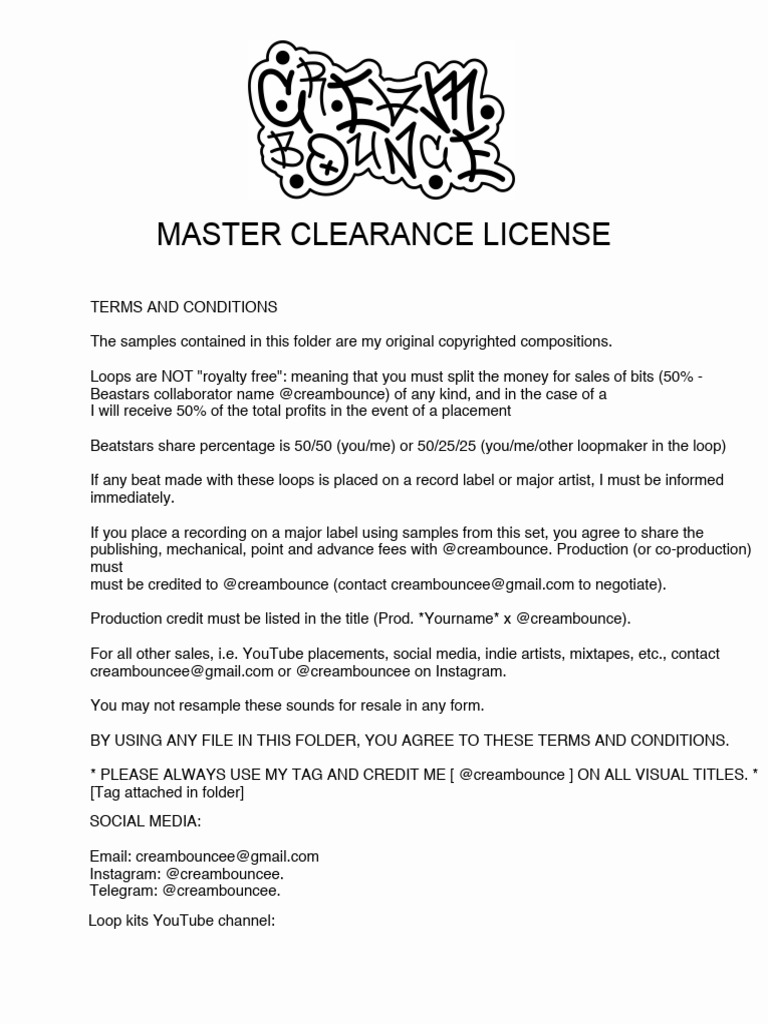 Master Clearance License Agreement | PDF