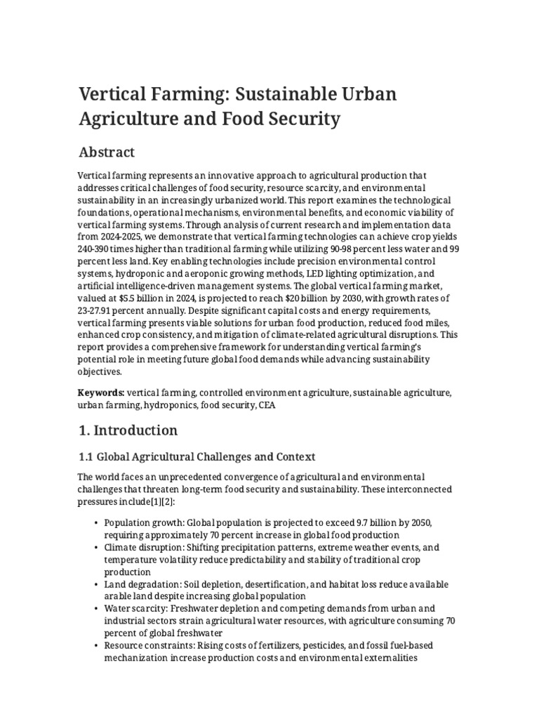 Vertical Farming: Sustainable Urban Solutions | PDF | Agriculture ...