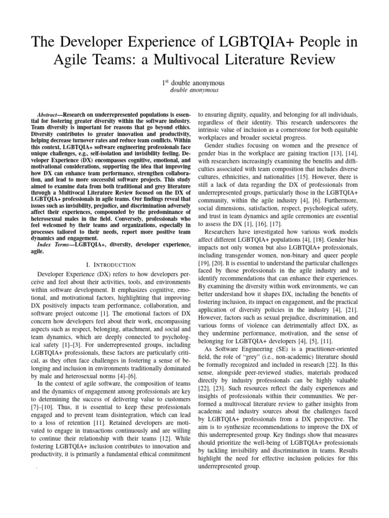 LGBTQIA+ Developer Experience in Agile Teams | PDF | Transgender ...