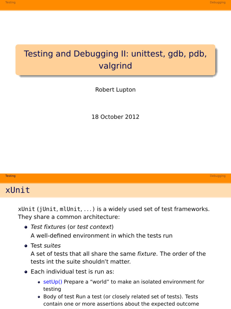 Python Unittest and Debugging Guide | PDF | Computer Engineering ...