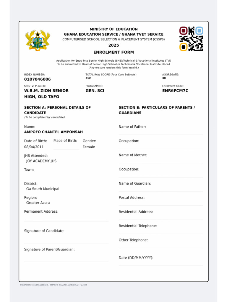 Enrolment Form | PDF