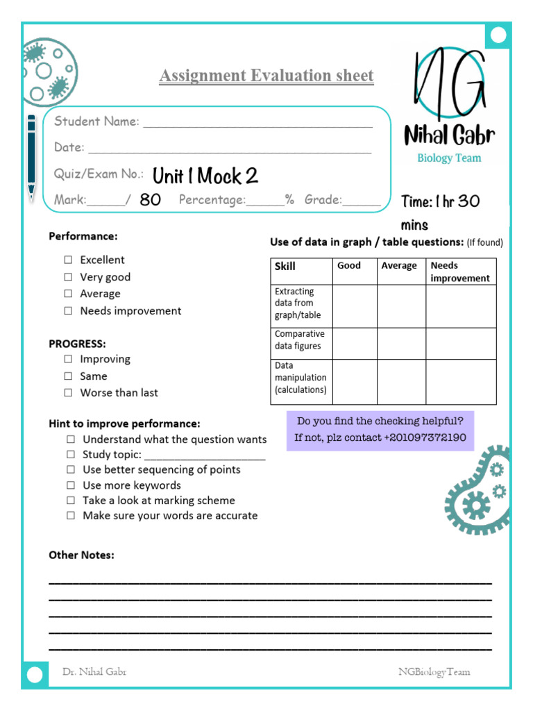 Assignment Evaluation Sheet Template | PDF | Artery | Capillary