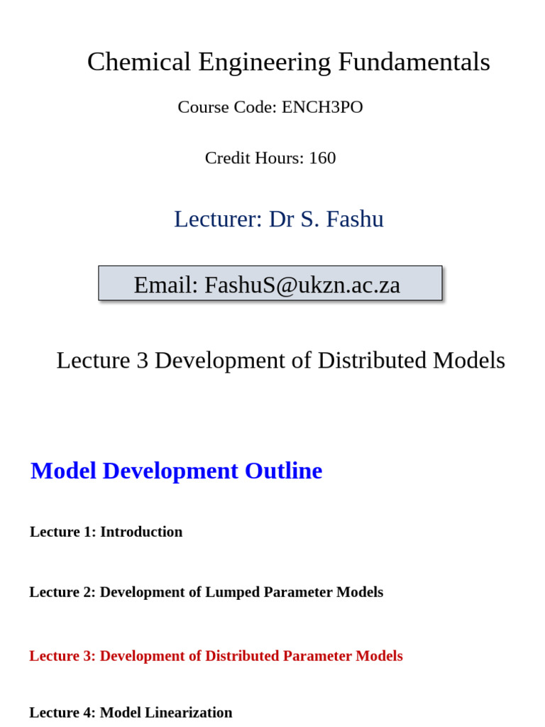 Distributed Models in Chemical Engineering | PDF | Fluid Dynamics | Heat