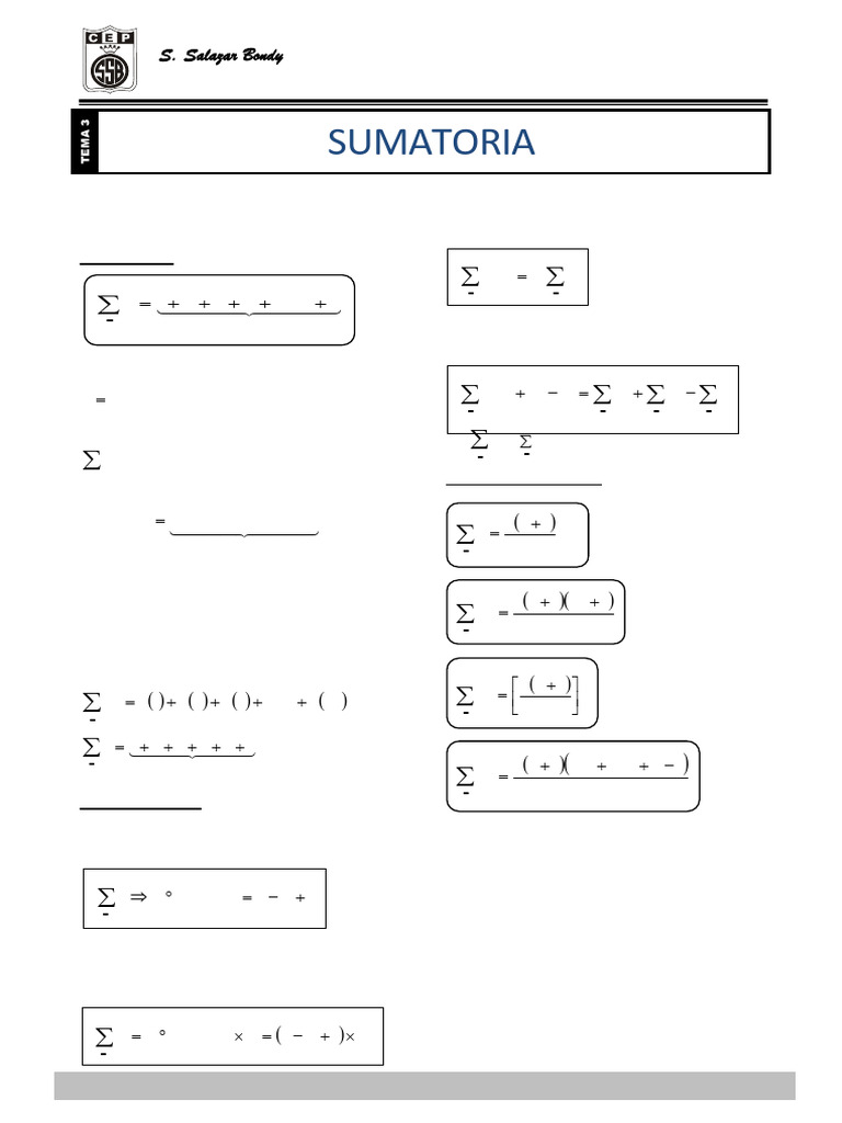 Sumatoria: Conceptos y Ejercicios | PDF | Suma | Notación Matemática