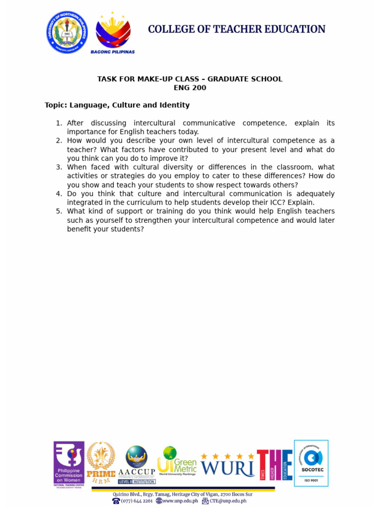 Task for Make Up Class | PDF