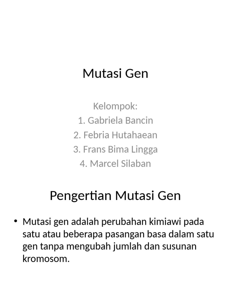 Mutasi Gen Lengkap Sesuai Materi | PDF