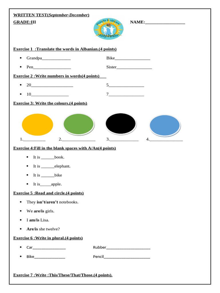 Smiles 3 Test Periudha e Pare 6 Kopje | PDF