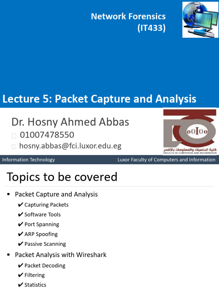 Packet Capture and Analysis Techniques | PDF | Computer Network ...